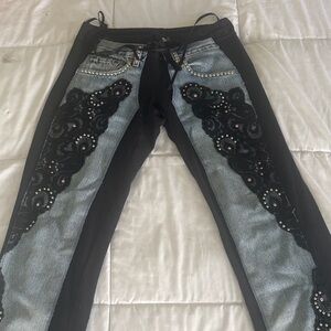 Elegant Black and Blue Boot Cut Jeans